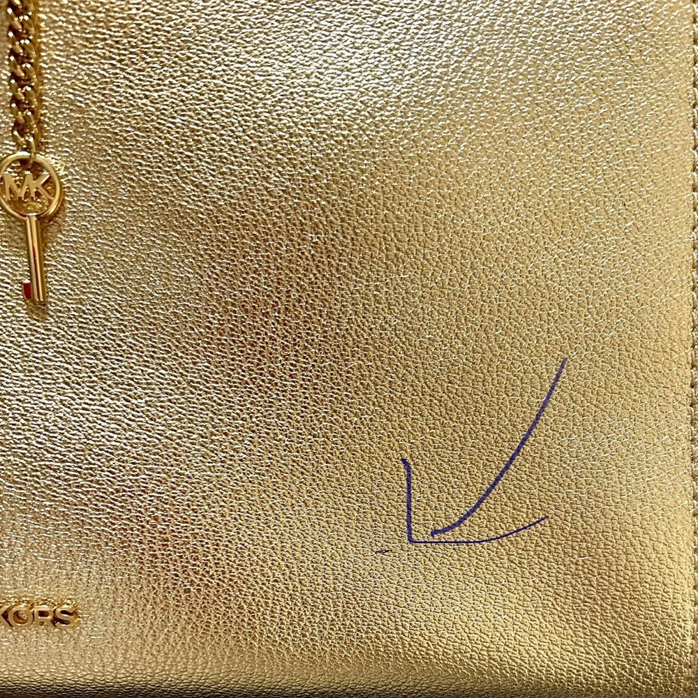 New Michael Kors Gold Satchel With Optional Crossbody - Picture 13 of 15